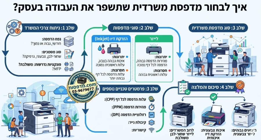 איך לבחור מדפסת משרדית לשיפור העבודה בעסק